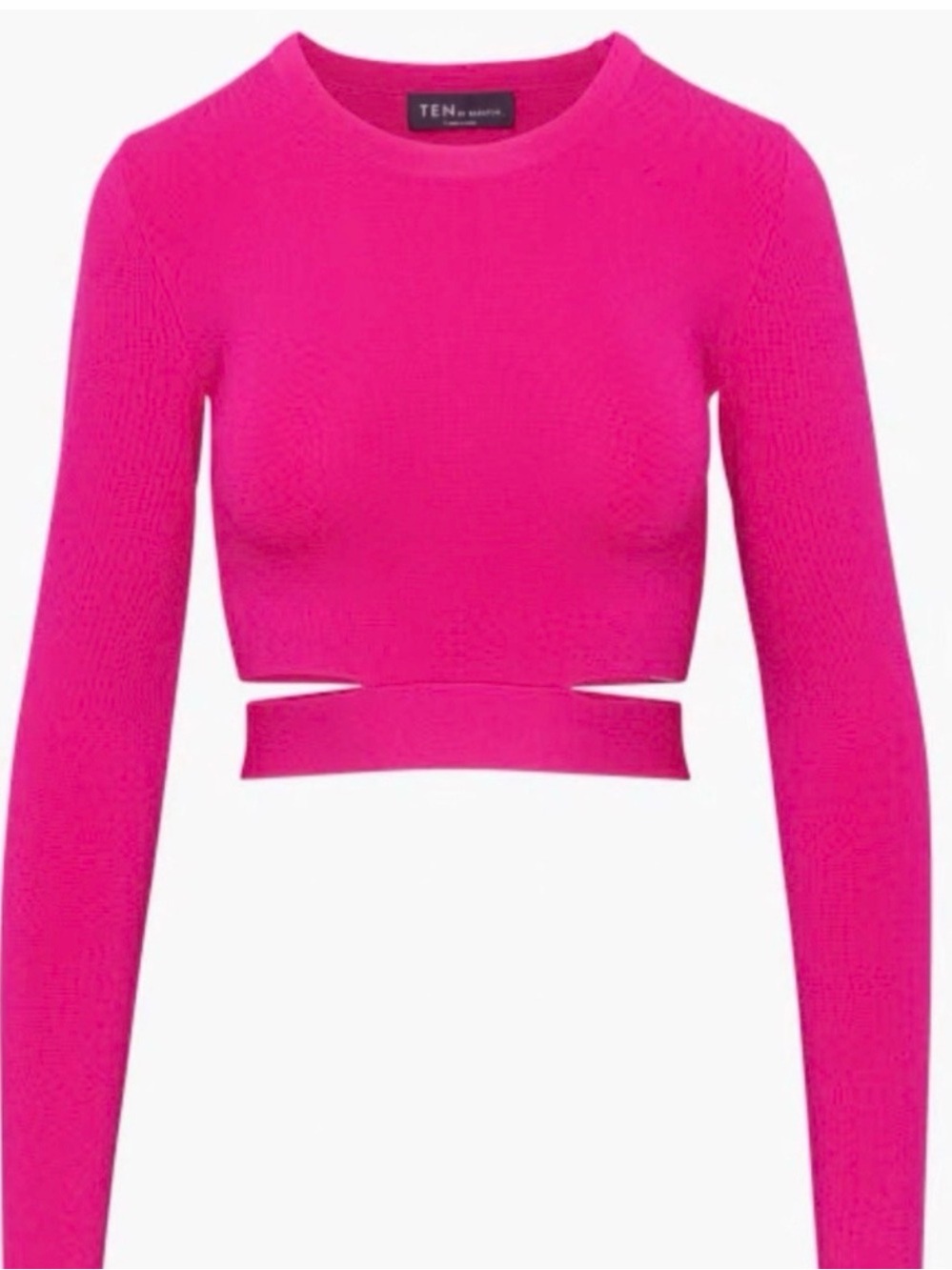 Aritzia Ten by Babaton Fuchsia Long-Sleeve Cropped Top